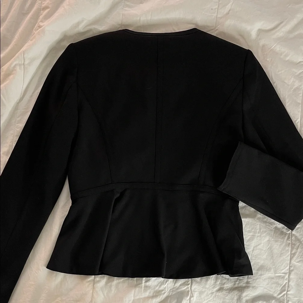 DKNY Women's Black Zip Blazer with Silver Hardware